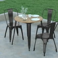 thumbnail image 3 of Emma + Oliver Indoor/Outdoor Dining Table, 30" Round All Weather Brown Poly Resin Top with Black Steel Base, 3 of 10