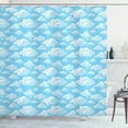 thumbnail image 1 of Ambesonne Cloud Shower Curtain, Floating Bubbly Clouds, 69"Wx70"L, Pale Blue White Blue, 1 of 3