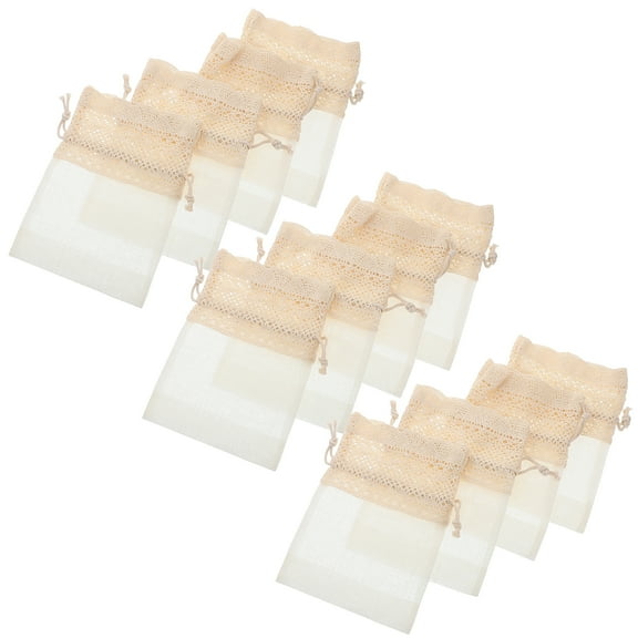 Zehuanyu 12 Pcs Muslin Bags Drawstring Cotton Jewelry Pouches Empty Sachets Embroidery Lace Candy Bags Treat Favor Bags For Christmas Wedding Birthday