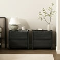 thumbnail image 2 of Linda Modern Nightstand in Charcoal Grey (2-Drawer) - Set of 2, 2 of 10