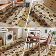 thumbnail image 5 of 3'x5' Area Rugs, Cute Dog Claws Indoor Outdoor Area Rug for Living Room Bedroom, Farmhouse Brown Wooden Grain Puppy Pawprints Washable Bathroom Rugs Kitchen Floor Carpet Mats Home Decor Aesthetic, 5 of 8