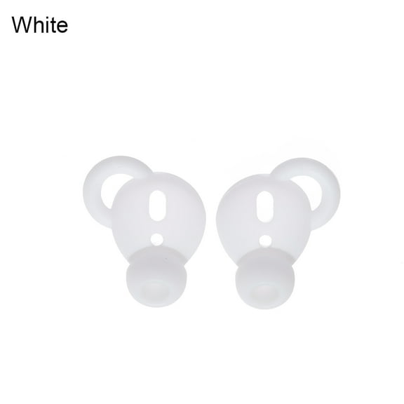 Black White Earphone Replacement Soft Accessories Protective Caps Ear Tips Protector Silicone Earbuds Cover with Storage Pouch WHITE
