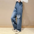 thumbnail image 5 of Gibobby Toddler Girls Stretch Skinny Jeans Girls Flare Jeans Crossover Waisted Wide Leg Jeans Denim Pants for Kids(Blue,6-7 Years), 5 of 5