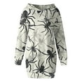 thumbnail image 4 of Halloween Hoodie Dress for Women, Bat Print Long Sleeve Pullover, Spooky Casual Fall Tunic Sweatshirt Dress, 4 of 6
