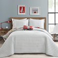 thumbnail image 2 of Make A Wish Fire Truck Red & Gray Reversible Print 4 Piece Quilt Set, Full Queen, 2 of 4