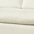 thumbnail image 4 of 90" Sleeper With Chaise And Washable Beige Corduroy Fabric Cover 51" Wide Convertible Couch Hidden Storage Covers, 4 of 5