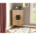 thumbnail image 2 of Inval Engineered Wood Mid-Century Buffet Corner Storage Cabinet in Brown, 2 of 9