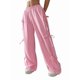 thumbnail image 1 of Pantalones Deportivos Anchos para Mujer, Cintura Elástica, Holgados e Informales con Bolsillo, para Salir. Rosa L, 1 of 9