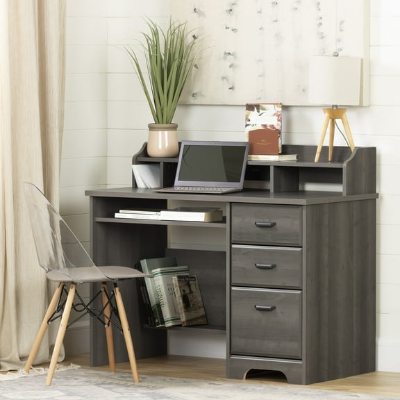 South Shore Versa Computer Desk with Hutch, Multiple Finishes