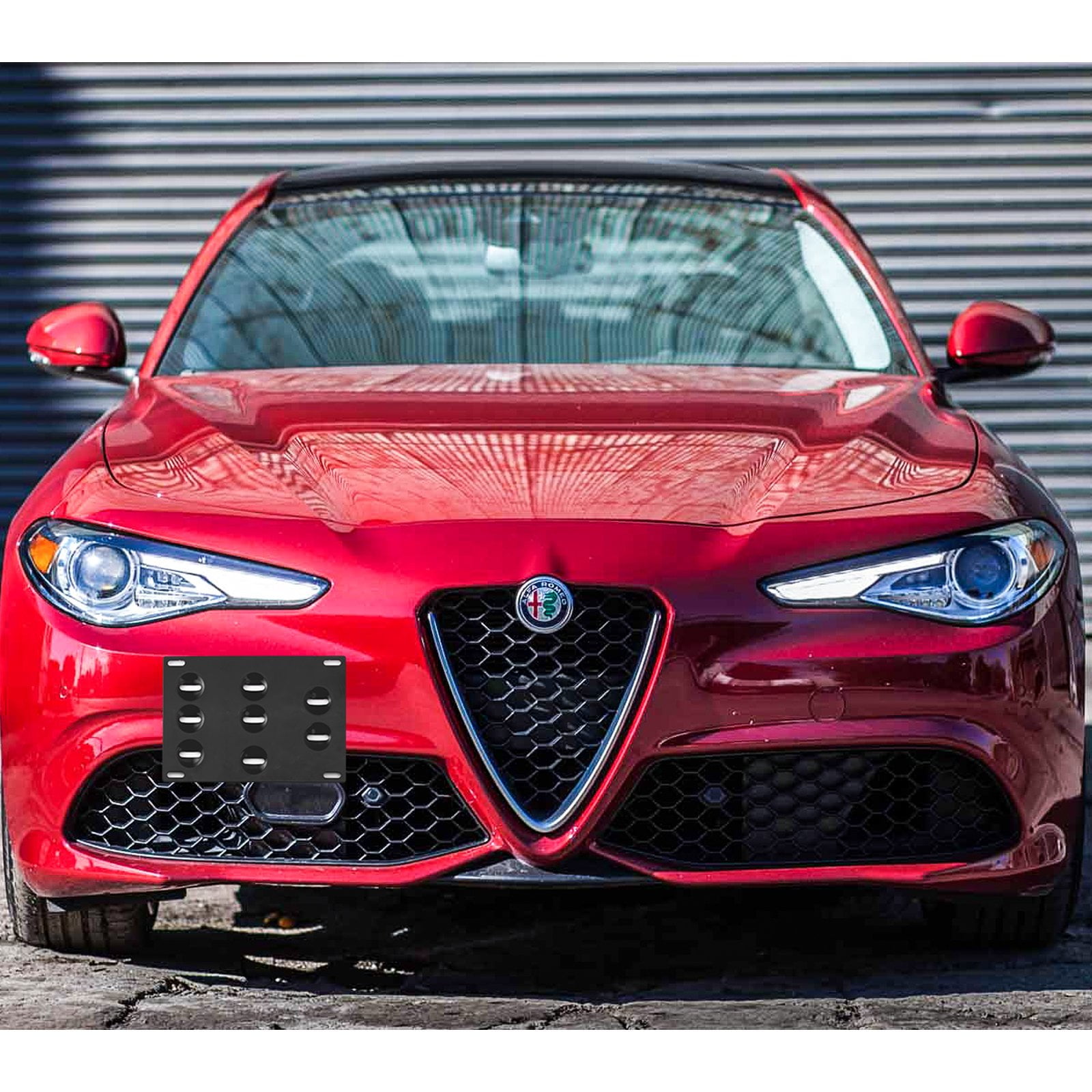 GMG Motorsports NO Holes License Plate Bracket Kit for The Alfa Romeo Giulia Models No Drill Tow Hook License Plate Mount 