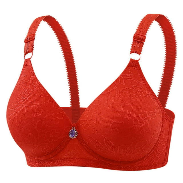 Saving Clearance 2025!Womens Plus Size Bras,,Woman Oversized Wireless Bra Front Button Push Up Underwear Bra