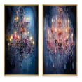 thumbnail image 2 of Designart "Dusk s Whirling Chandelier II" Chandelier Framed Wall Art Set Of 2 - Pink Fashion Framed Wall Art Set Of 2, 2 of 7
