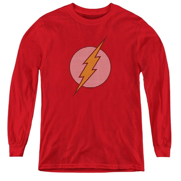 Dc Flash - Flash Little Logos - Youth Long Sleeve Shirt - Large