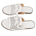 thumbnail image 3 of Pantuflas de plataforma con lazo en la parte delantera para mujer, de color liso, informales, ajustadas, con punta abierta, para verano, color blanco, talla 40, 3 of 15