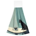thumbnail image 7 of Yayeee Kitchen Hanging Hand Towels Set of 2 with Loop Bathroom Absorbent Tie Towel, Black Cat, 7 of 7