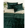thumbnail image 4 of Vinsan International Ultra-Luxe Velvet Duvet Cover, Boho Bedding UO Comforter Donna Cover, 3 Pcs Set Emerald Green Color Duvet Set, Velvet Bedding Set Queen Size, 4 of 5