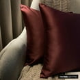 thumbnail image 4 of The HomeCentric Decorative Pillow Cases Wine & Purple Pack of 2, 20"x20" (50x50 cm) Satin Solid Throw Pillow Cover For Sofa, Solid Modern Style - Wine Slub Satin, 4 of 10