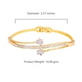 thumbnail image 4 of Estele Jewellery Pulsera Para Mujer Chapada En Oro Y Rodio Pulsera Doble Clásica Con Cristales Blancos Para Niñas Y Mujeres-101733 Br, 4 of 5