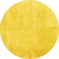 thumbnail image 1 of Ahgly Company Indoor Round Solid Yellow Modern Area Rugs, 4' Round, 1 of 4