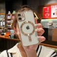 thumbnail image 6 of for iPhone 12 Mini Case Magnetic Clear with Camera Lens Protector Full Protection MagSafe Electroplated Luxury Silicone Shockproof Protective Case Cover 5.4 Inch - Gold, 6 of 6