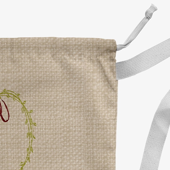 Simply Daisy Simple Wreaths 18 x 29 inch Bright Green Laundry Bag