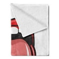 thumbnail image 2 of Lips Soft Flannel Fleece Throw Blanket, Red Lipstick Open Mouth Tongue out Funky 90s Style Retro Sensual Image, Cozy Plush for Indoor and Outdoor Use, 50" x 60", Scarlet Coral and Blush, by Ambesonne, 2 of 5