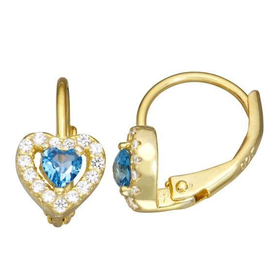 sterling silver kid's cz leverback earring