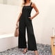 thumbnail image 4 of Mono Casual De Verano Trajes de mono para mujer Traje diario de color sólido de corte bajo sin espalda (Negro XL) Ygjytge para Mujer Negro T S, 4 of 7