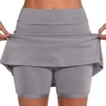 thumbnail image 2 of RYKJLWY Green Tennis Skirt Summer Women's Solid Color Midkee Sports Casual Pants Skirt Half Body Skirt Yoga Leggings Skirt Two Sets Golf Attire for Women Baleaf Skorts for Women (Gray2,XL), 2 of 8