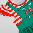 thumbnail image 4 of Girls Christmas Cartoon Dress Flutter Sleeves Skirt Xmas Outfit, 4 of 6