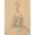 thumbnail image 2 of Józef Simmler 14x18 Black Ornate Wood Framed Double Matted Museum Art Print Titled - Study of a Sculptural Group with Evangelists Carrying the Globe (1856), 2 of 5