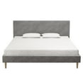 Mr. Kate Daphne Upholstered Bed with Headboard and Modern Platform Frame, King, Light Gray