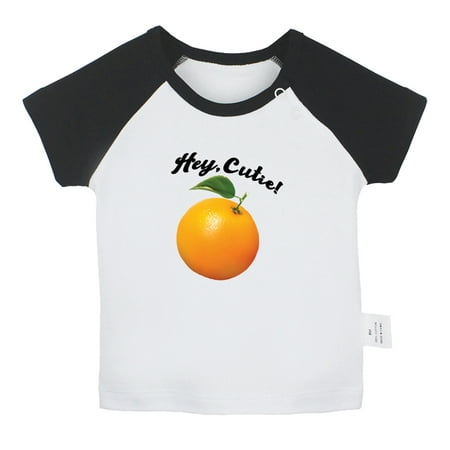

iDzn Hey Cutie Orange Funny T shirt For Baby Newborn Babies T-shirts Infant Tops 0-24M Kids Graphic Tees Clothing (Short Black Raglan T-shirt 12-18 Months)