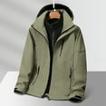 thumbnail image 2 of UVEASISHA Mens Big and Tall 3 in 1 Rain Jackets Lightweight Waterproof Hooded Windbreaker Jacket Outdoor Windproof Raincoat with Removable Fleece Liner and Hood Back to School Army Green XXXXXL, 2 of 8