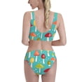 thumbnail image 3 of Picia Mushrooms Women's High Waisted Bikini Scoop Neck Swimsuit Two Pieces Bathing Suit-Medium, 3 of 8