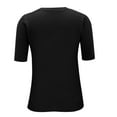 thumbnail image 4 of Merino Wool Short Sleeve Crewneck Sweater Top 100% Merino Wool Crew Neck Pullover Tee for Women Black XL, 4 of 9