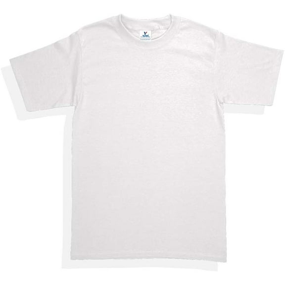 Yazbek Men's Heavy Weight (5.9-Ounce) Crew Neck Short Sleeve T-Shirt - White