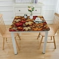 thumbnail image 3 of nygtbtfer Fall Foliage Bordered Fabric Fall Thanksgiving Tablecloth, Swirling Leaves Easy , Wrinkle Resistant Tablecloth, 3 of 7