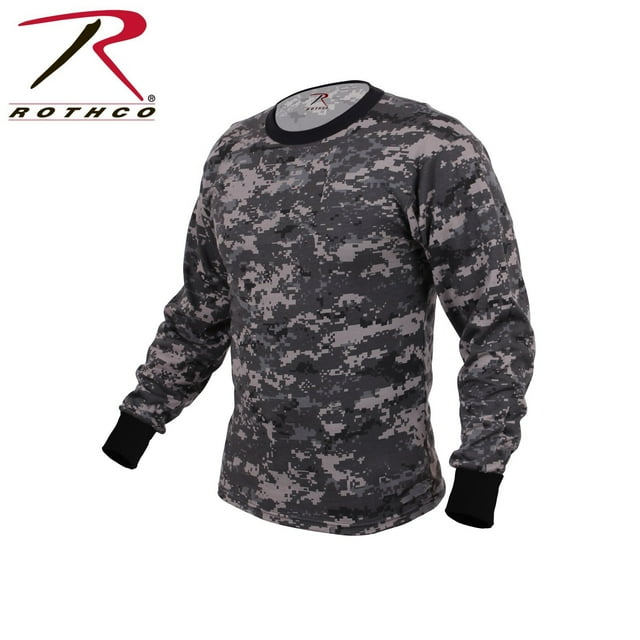 Rothco Long Sleeve Digital Camo T-Shirts - Subdued Urban Digital Camo, Small
