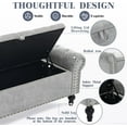 thumbnail image 4 of 51" Storage Ottoman Bench, End of Bed Bench for Bedroom, Window Benches for Foot of Bed, Chenille Upholstered Benches, Storage Ottomans for Living Room, Entryway, Light Gray, 4 of 16