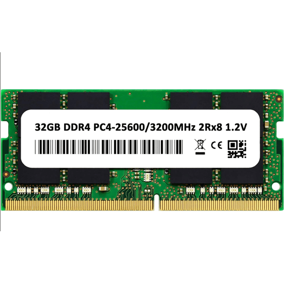 32GB DDR4 3200 MHz SODIMM PC4-25600 (PC4-3200AA) CL22 2Rx8 Non-ECC Laptop RAM Memory Module
