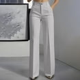 thumbnail image 2 of Womens Solid Color Business Casual Work Pants Dress office Trousers Slacks with Pockets Gray XL(XL), 2 of 7