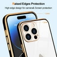 thumbnail image 5 of for iPhone 14 Pro Max Case Cute Clear Luxury Plating Bumper Slim Fit Shockproof Camera Lens Protection Soft TPU Silicone Electroplated Phone Case Cover for iPhone 14 Pro Max 6.7 inch, Black, 5 of 8