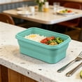 thumbnail image 6 of Clearance Under $3, 1 Pack Collapsible Silicone Food Storage Container, 350ml Reusable Lunch Box with Lid, Microwave and Freezer Safe Bowl for Meal Prep and Travel(Mint Green), 6 of 6