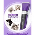 thumbnail image 6 of Cat Grooming Clippers for Matted Long Hair, 5-Speed Cat Grooming Kit Cordless Low Noise Pet Hair Clipper Trimmer Shaver for Dogs Cats Animals (Purple), 6 of 7