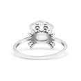 thumbnail image 3 of Crab Petite Dainty Thumb Ring Oval Oxidized Lab-Created Opal Ring 925 Sterling Silver Size 5, 3 of 5