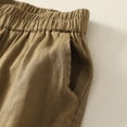 thumbnail image 4 of acuever Women's Shorts Shorts Summer Womens Wide Leg Linen Shorts Summer Casual Loose Pleated Elastic High Waisted Shorts Khaki Color Block Shorts（2Xl）, 4 of 6