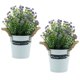 thumbnail image 3 of 2 piezas de hoja de flores artificiales bonsai planta de hoja verde falsa planta simulada bonsai, 3 of 6
