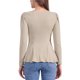 thumbnail image 3 of INSPIRAR CHIC Camisetas de Mujer de Manga Larga con Cuello Redondo Casual Camisas Peplum XL Caqui, 3 of 6