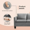 thumbnail image 4 of Vineego L-shaped Sofa Suede Fabric Convertible Sectional Sofa with Reversible Chaise 3-Seat Modern Living Room Sofa with Ottoman,Gray, 4 of 8